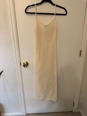 H&M Cream Crochet Maxi Slip Dress